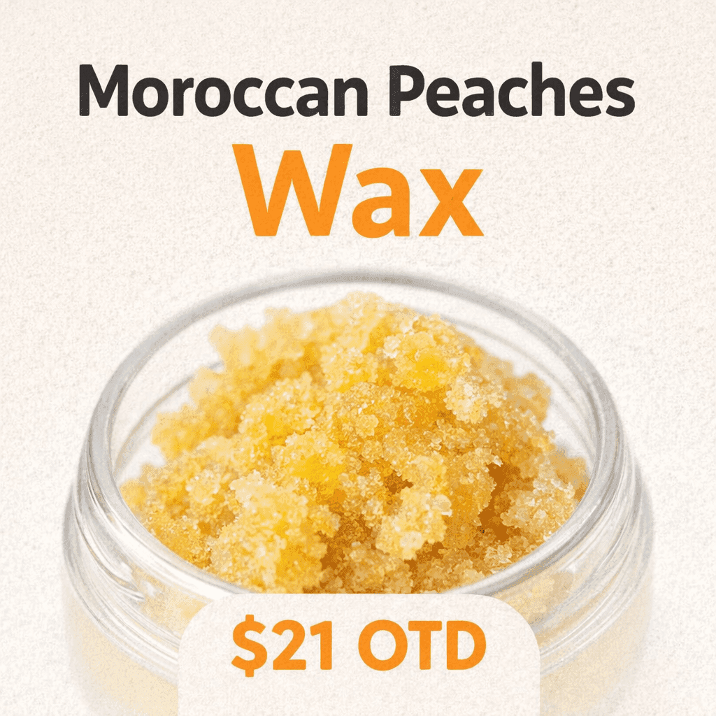 1G MOROCCAN PEACHES 59.59% THC SATIVA-HYBRID GREEN ROOSTER WAX